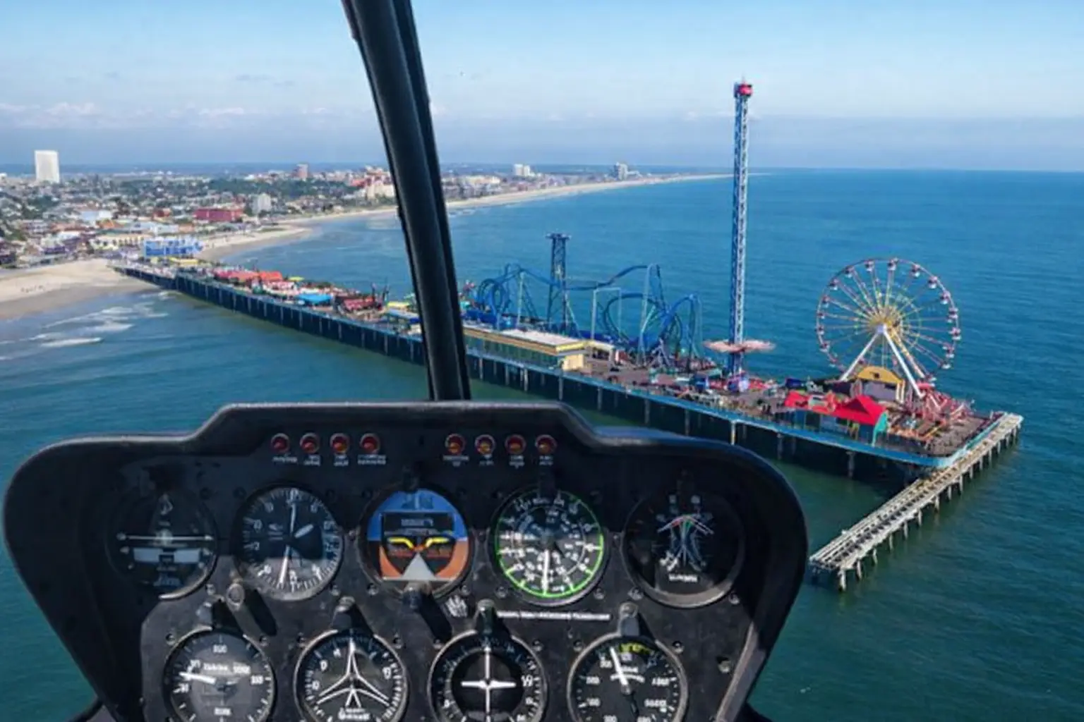 Helicopter tour over Galveston